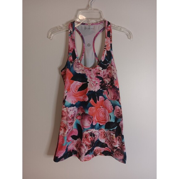 Lululemon Women’s Small Secret Garden Floral Singlet Tank Top Pink  Mulicolor - Picture 1 of 4